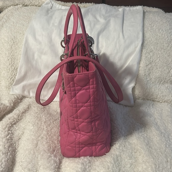Dior Pink Cannage Leather Large Lady Dior Tote - Picture 5 of 15